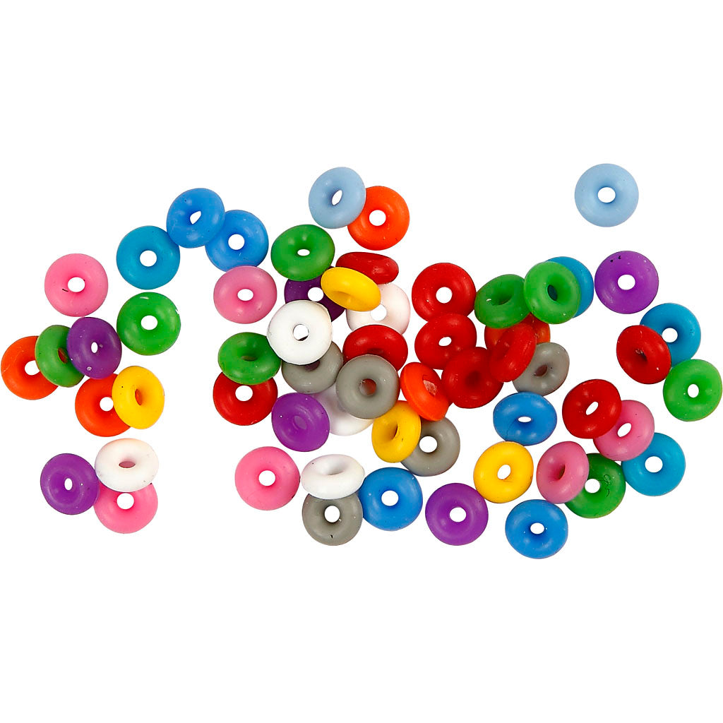Stop Rings, assorted colours, 48 pc