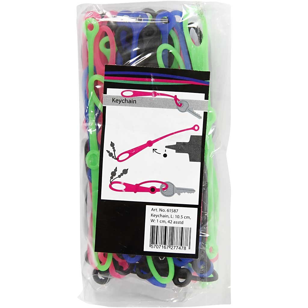 Sleutelhanger, L: 10,5 cm, B: 1 cm, 45 stuk/ 1 doos [HOB-61587]
