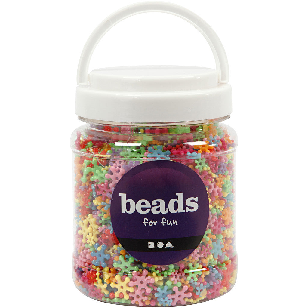 Figuur Kralen, d 7-13,5 mm, gatgrootte 2 mm, ca. 4000 stuk, diverse kleuren, 270 gr, 700 ml/ 1 Doosje [HOB-61761]