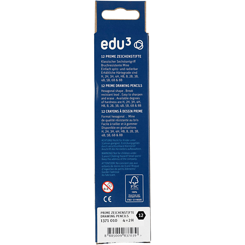Edu Tekenpotlood, 2H, 12 stuk/ 1 doos [HOB-620173]