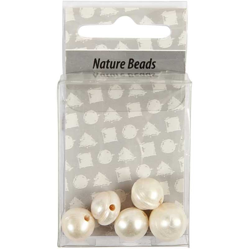 Zoetwaterparels, afm 9-11 mm, gatgrootte 2 mm, parelmoer, 10 stuk/ 1 doos [HOB-631242]