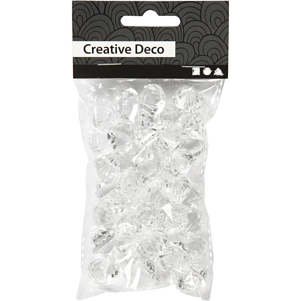 Acryl kralen, afm 17x16 mm, gatgrootte 1,2 mm, transparant glans, 43 stuk/ 1 doos [HOB-636880]