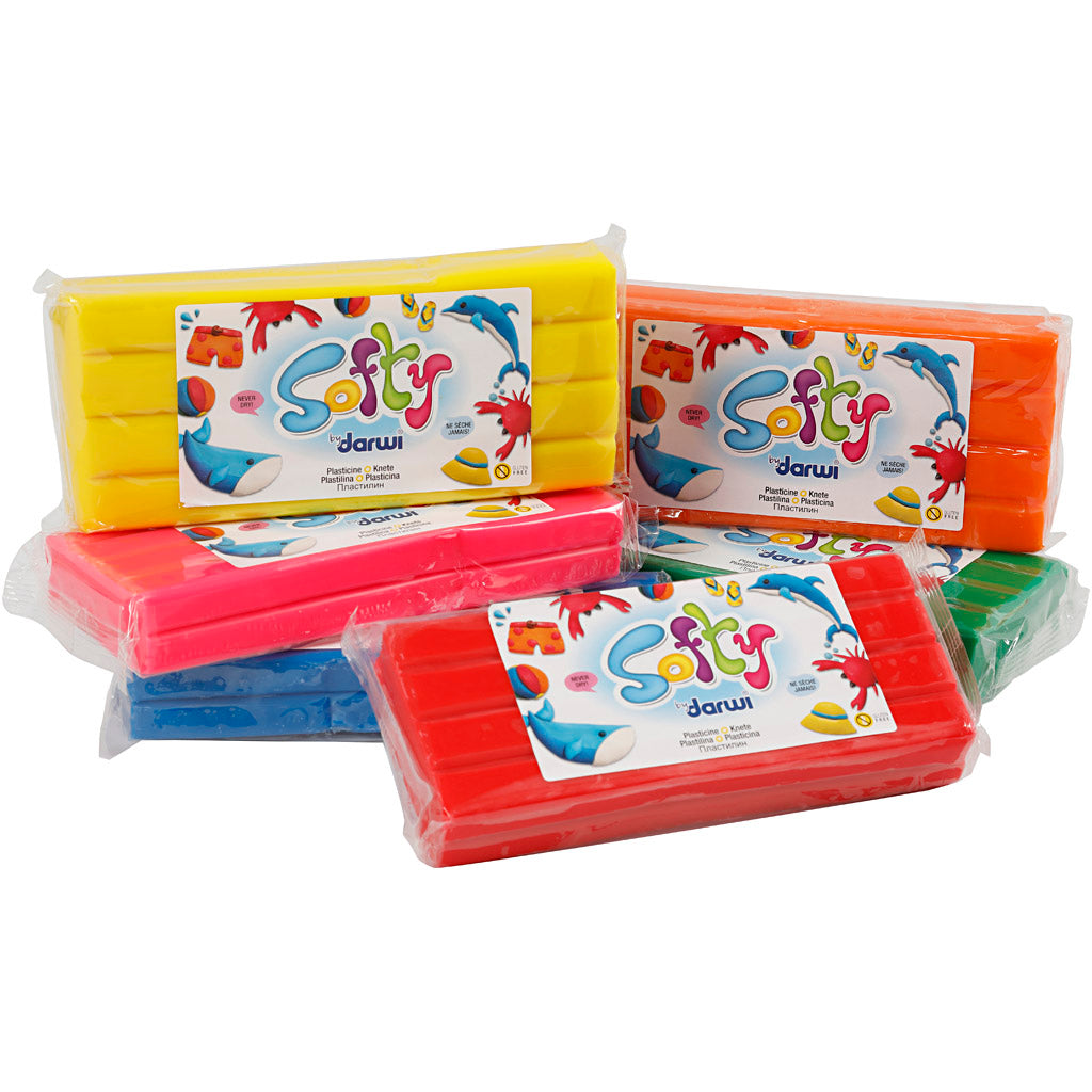 Softy Boetseerklei, diverse kleuren, 6x500 gr/ 1 doos [HOB-680495]