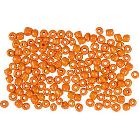 Rocailles, d 3 mm, afm 8/0, gatgrootte 0,6-1,0 mm, oranje, 25 gr/ 1 doos [HOB-682021]