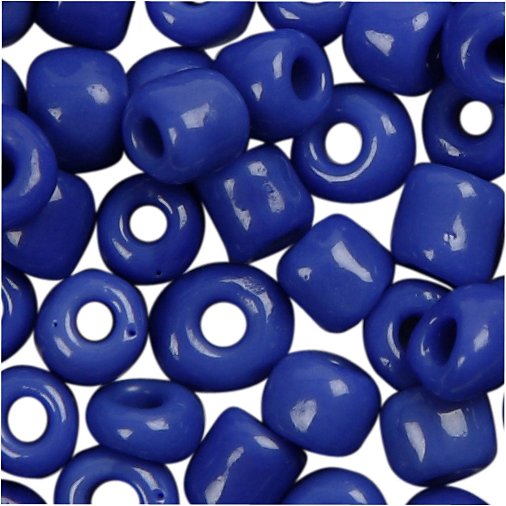 Rocailles, d 3 mm, afm 8/0, gatgrootte 0,6-1,0 mm, blauw, 25 gr/ 1 doos [HOB-682051]