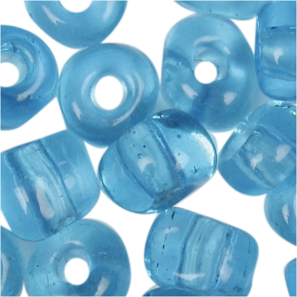 Rocailles, d 4 mm, afm 6/0, gatgrootte 0,9-1,2 mm, helder turquoise, 25 gr/ 1 doos [HOB-682541]