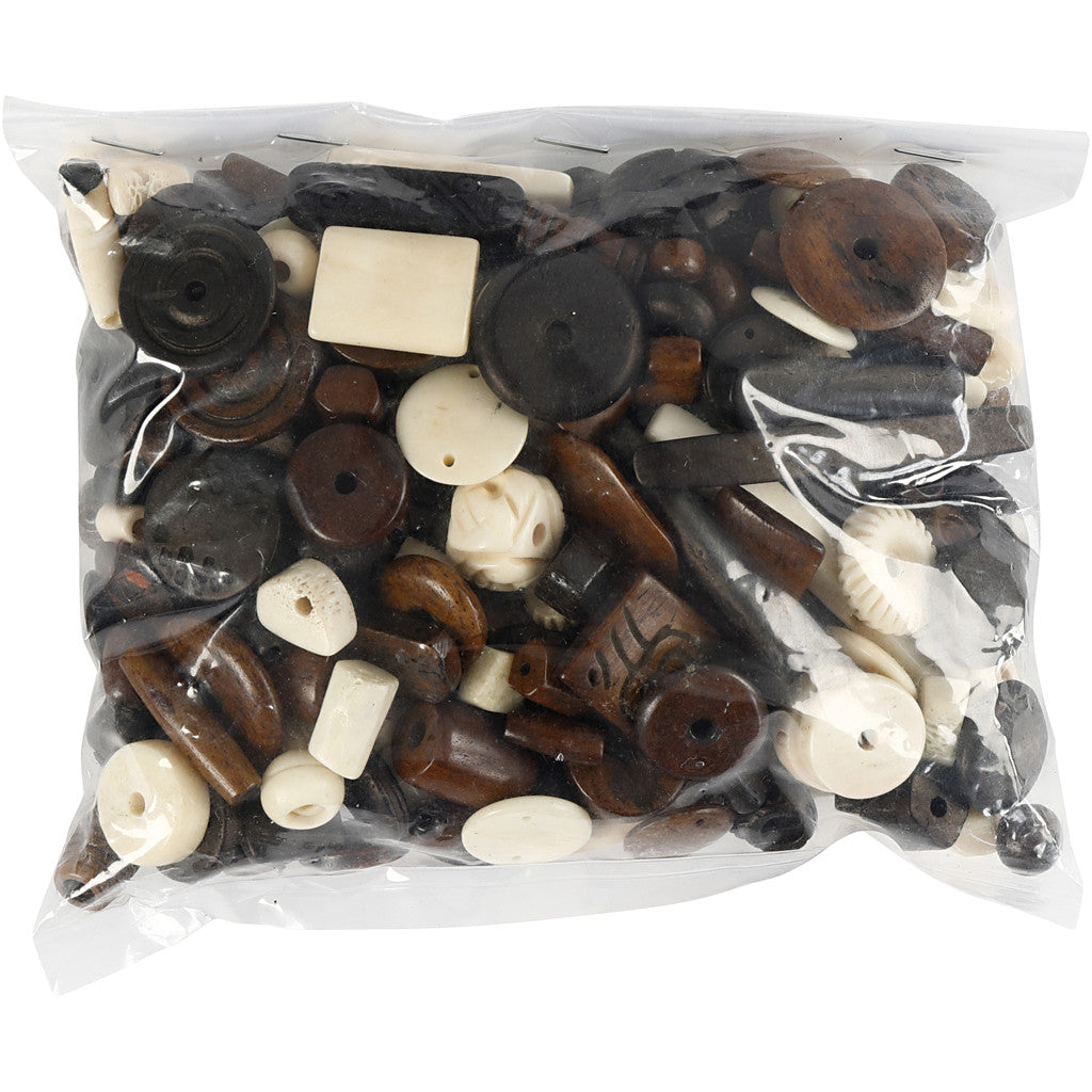 Natuurlijke mix, afm 5-30 mm, gatgrootte 1-2 mm, 300 gr/ 1 doos [HOB-68421]