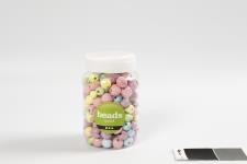 Houten kralen, d 10-15 mm, gatgrootte 3-5 mm, lichtblauw, lichtgroen, lichtrood, lichtgeel, 400 ml/ 1 emmer [HOB-684690]