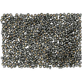 Rocailles, d 1,7 mm, afm 15/0, gatgrootte 0,5-0,8 mm, grey green, 25 gr/ 1 doos [HOB-686740]