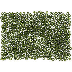 Rocailles, d 1,7 mm, afm 15/0, gatgrootte 0,5-0,8 mm, gras groen, 25 gr/ 1 doos [HOB-686760]