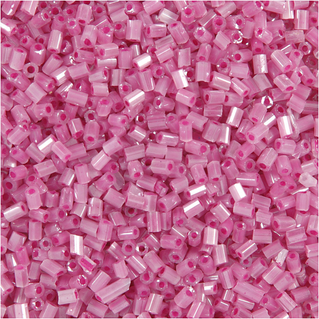 Rocailles 2-cut, d 1,7 mm, afm 15/0, gatgrootte 0,5 mm, roze, 500 gr/ 1 zak [HOB-68783]