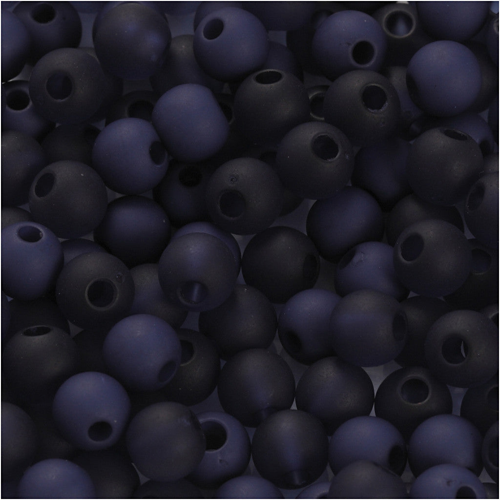 Plastic Kralen, d 6 mm, gatgrootte 2 mm, ca. 150 stuk, blauw, 40 gr/ 1 doos [HOB-69593]