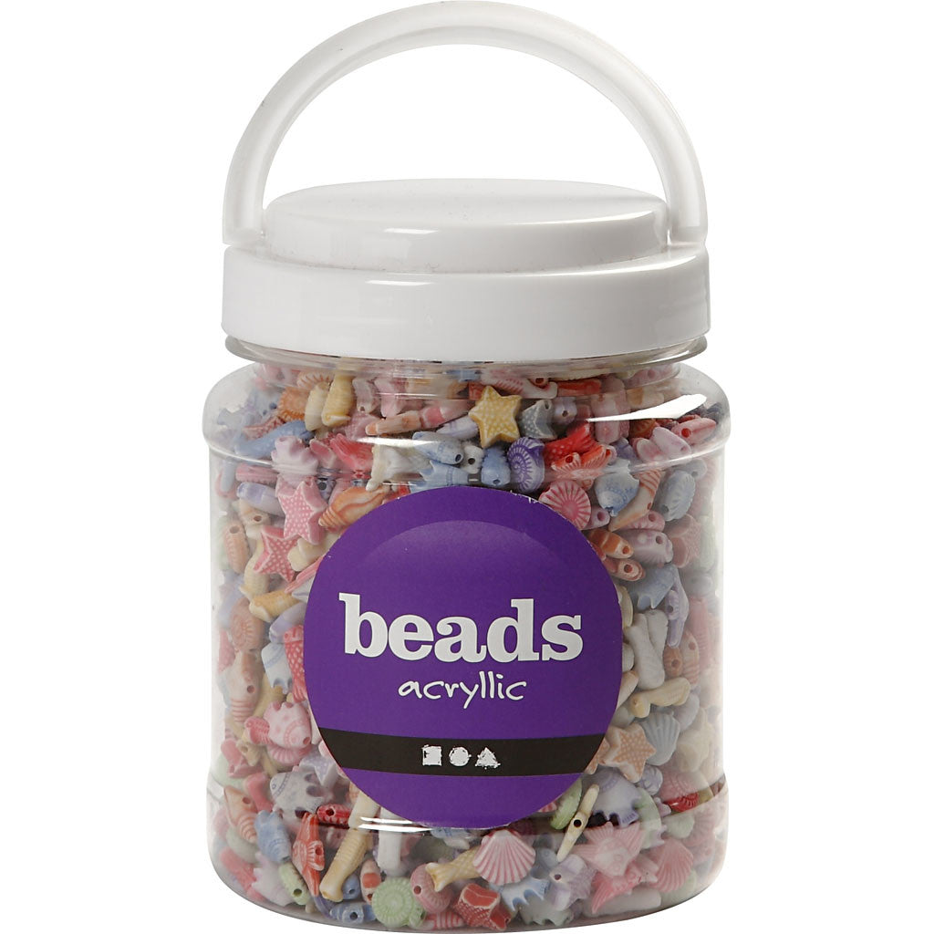 Pastel kralen, afm 9-12 mm, gatgrootte 1,2 mm, ca. 1600 stuk, 500 gr, 700 ml/ 1 Doosje [HOB-69980]