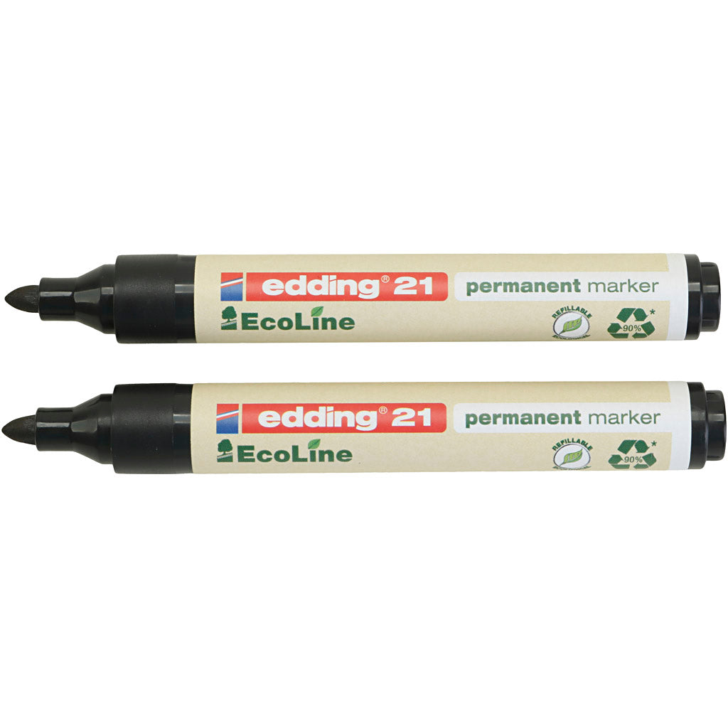 Edding EcoLine marker, afm 21, lijndikte 1,5-3 mm, zwart, 1 stuk [HOB-352084]