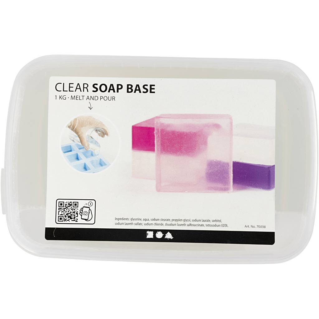 Transparante zeep basis, helder, 1 kg [HOB-70038]