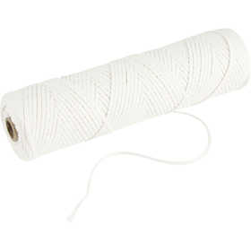 Lont, Geschikt voor dompelkaarsen (dia. 15-22 mm) en gegoten kaarsen (dia. 40-60 mm) , 100 gr, 50 m/ 1 rol [HOB-73318]