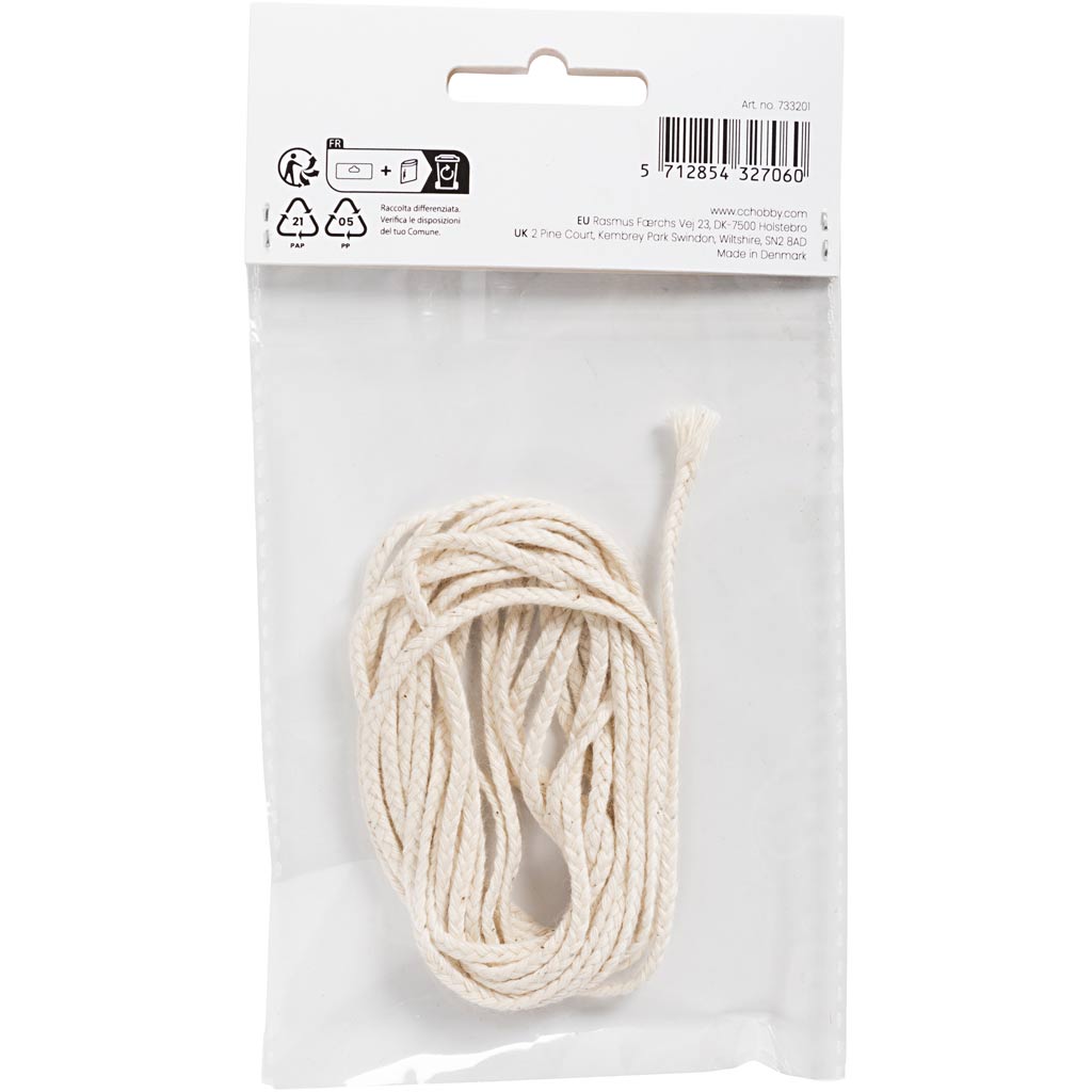 Kaarsenlont voor pure paraffine, afm SU, afm 3x12 , 100 gr, 3 m/ 1 doos [HOB733201]