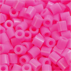 Strijkkralen, afm 5x5 mm, gatgrootte 2,5 mm, medium, roze (32222), 1100 stuk/ 1 doos [HOB-751020]