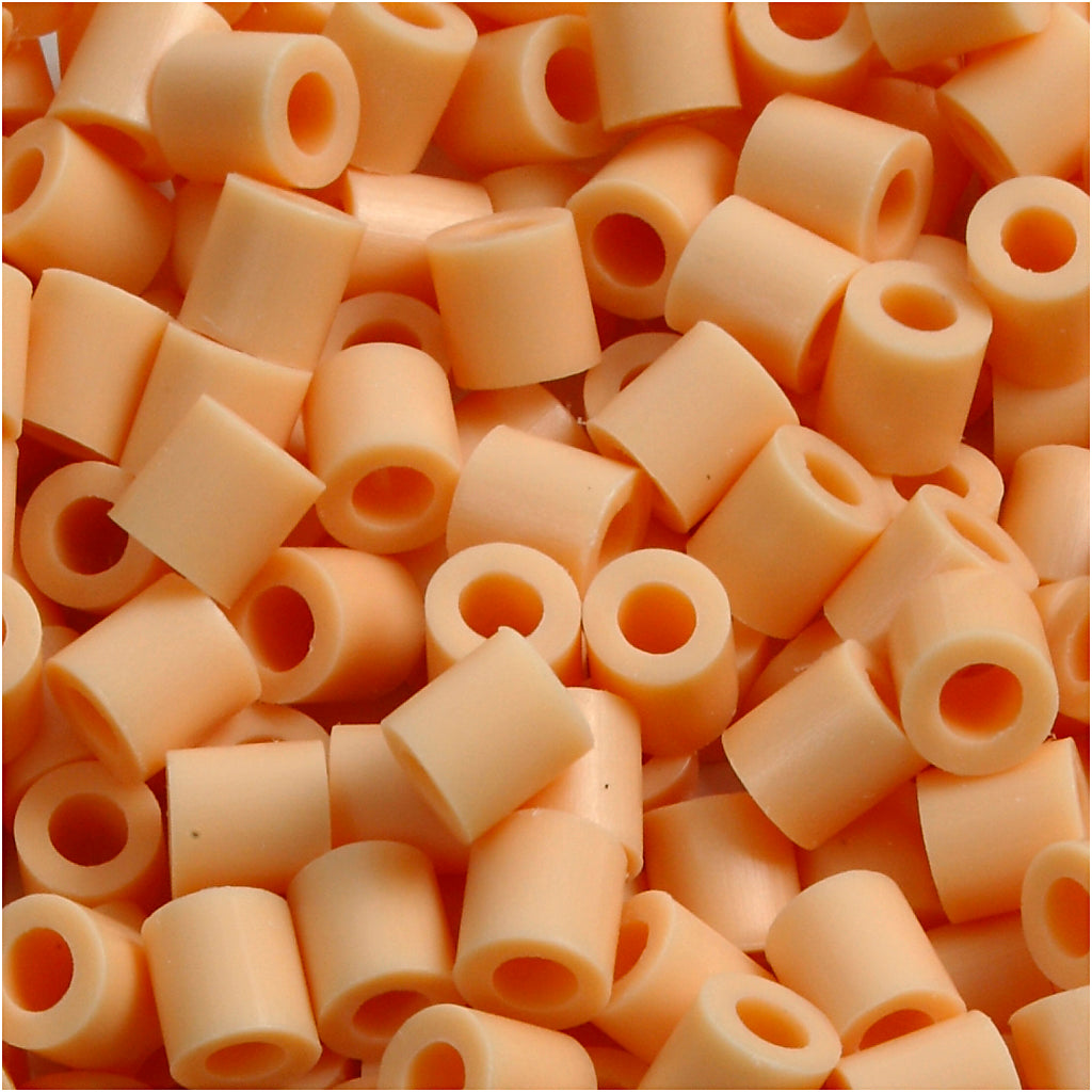 Fuse Beads, size 5x5 mm, hole size 2,5 mm, medium, light beige (32228), 1100 pc