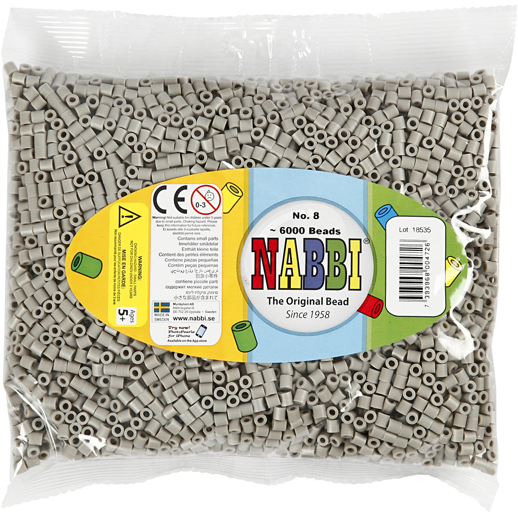 Strijkkralen, afm 5x5 mm, gatgrootte 2,5 mm, medium, essen (32226), 6000 stuk/ 1 doos [HOB-751081]