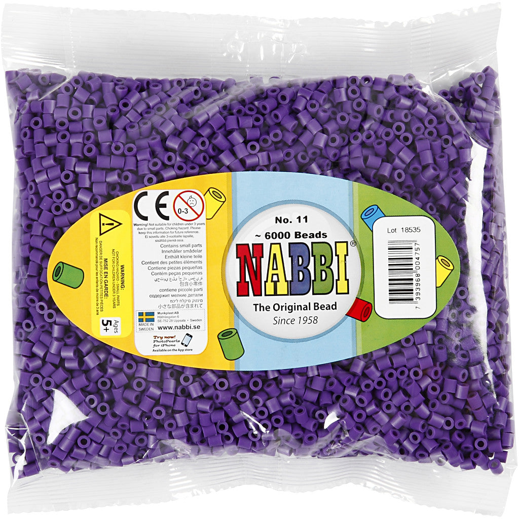 Strijkkralen, afm 5x5 mm, gatgrootte 2,5 mm, medium, donkerpaars (32234), 6000 stuk/ 1 doos [HOB-751111]