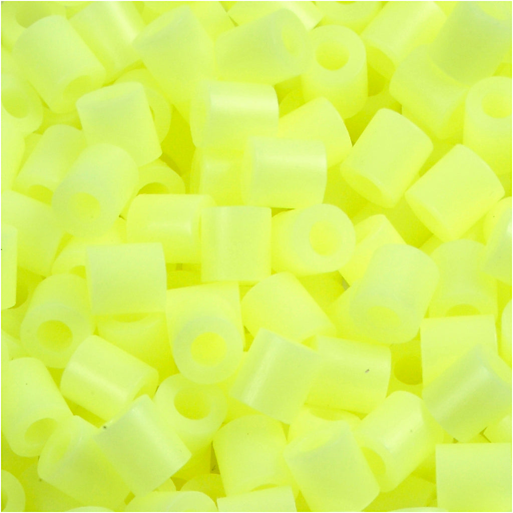 Fuse Beads, size 5x5 mm, hole size 2,5 mm, medium, pastel yellow (32244), 1100 pc