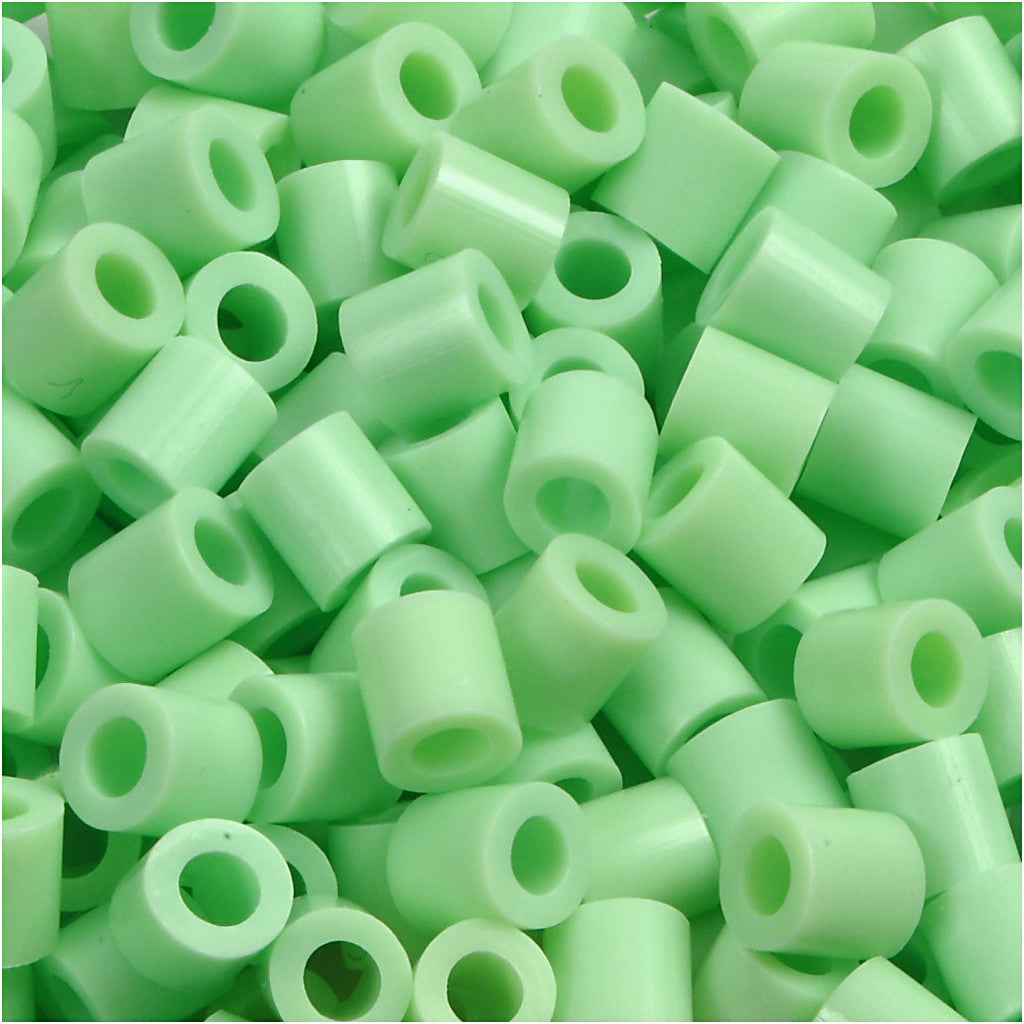 Strijkkralen, afm 5x5 mm, gatgrootte 2,5 mm, medium, pastel groen (32252), 1100 stuk/ 1 doos [HOB-751170]