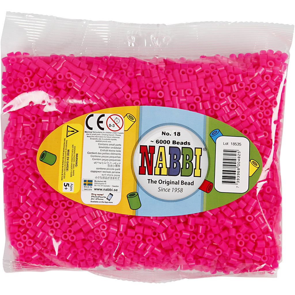 Strijkkralen, afm 5x5 mm, gatgrootte 2,5 mm, medium, cerise (32258), 6000 stuk/ 1 doos [HOB-751181]