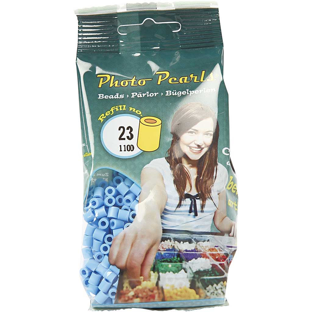 Strijkkralen, afm 5x5 mm, gatgrootte 2,5 mm, medium, pastel blauw (32224), 1100 stuk/ 1 doos [HOB-751230]