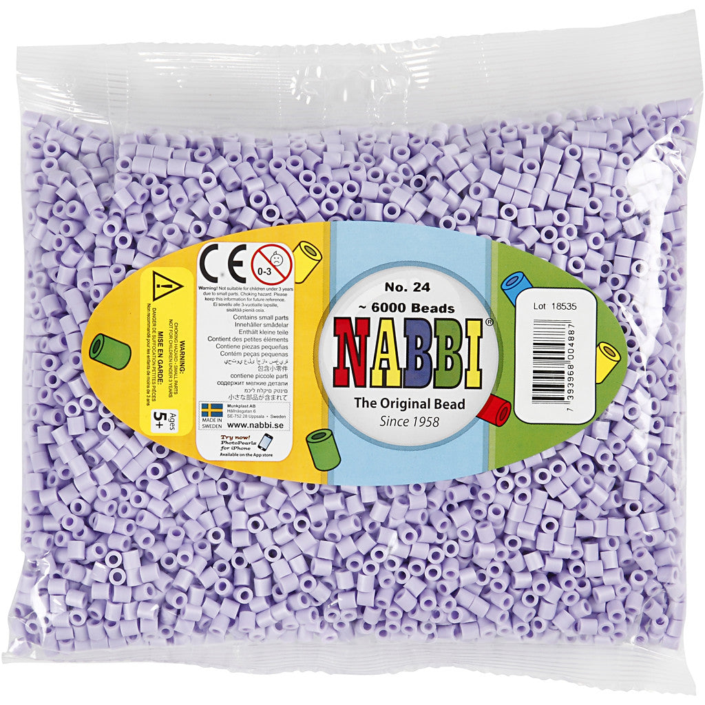 Strijkkralen, afm 5x5 mm, gatgrootte 2,5 mm, medium, flieder (32245), 6000 stuk/ 1 doos [HOB-751241]