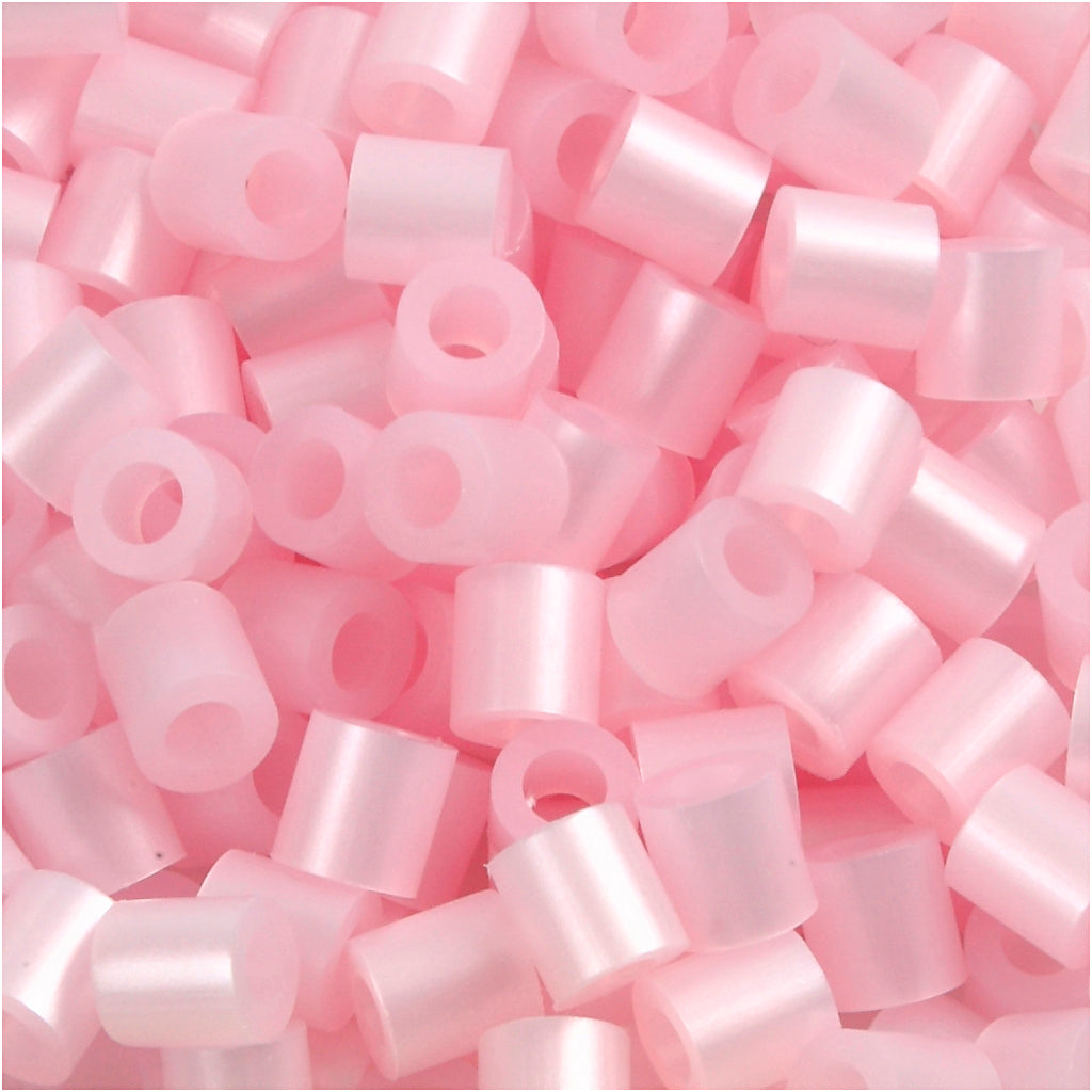 Fuse Beads, size 5x5 mm, hole size 2,5 mm, medium, rose mother-of-pearl (32259), 6000 pc