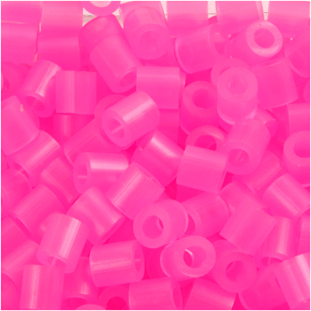 Fuse Beads, size 5x5 mm, hole size 2,5 mm, medium, rose neon (32257), 6000 pc