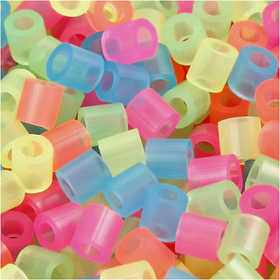 Strijkkralen, afm 5x5 mm, gatgrootte 2,5 mm, medium, neon kleuren, 30000 div/ 1 doos [HOB-752501]