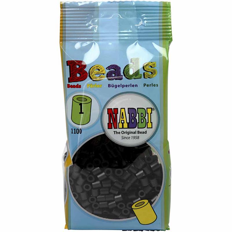 Foto kralen, afm 5x5 mm, gatgrootte 2,5 mm, medium, schwarz (1), 1100 stuk/ 1 doos [HOB-755010]