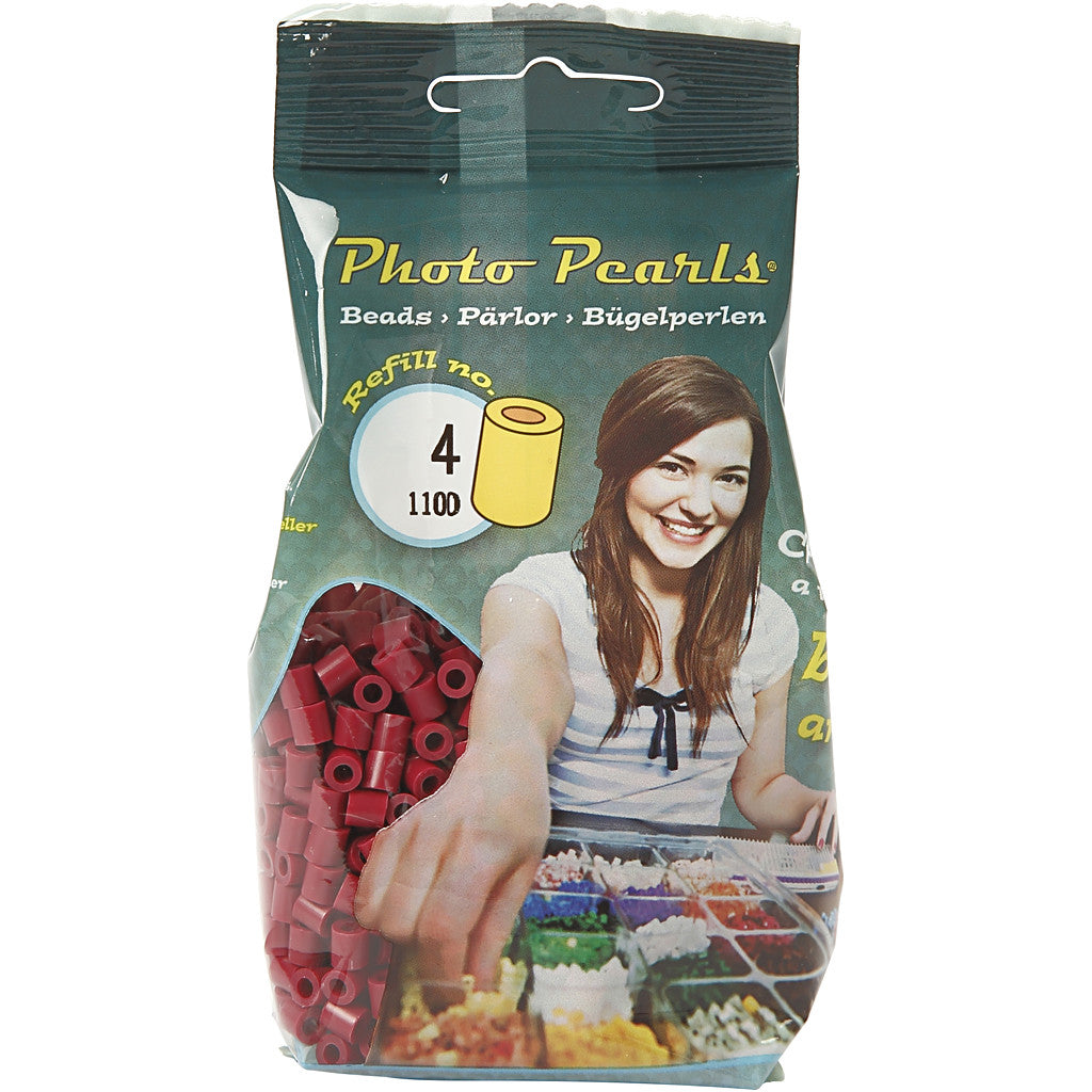 Foto kralen, afm 5x5 mm, gatgrootte 2,5 mm, medium, wijnrood (4), 1100 stuk/ 1 doos [HOB-755040]