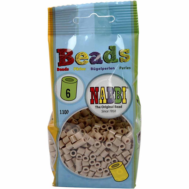 Foto kralen, afm 5x5 mm, gatgrootte 2,5 mm, medium, beige (6), 1100 stuk/ 1 doos [HOB-755060]