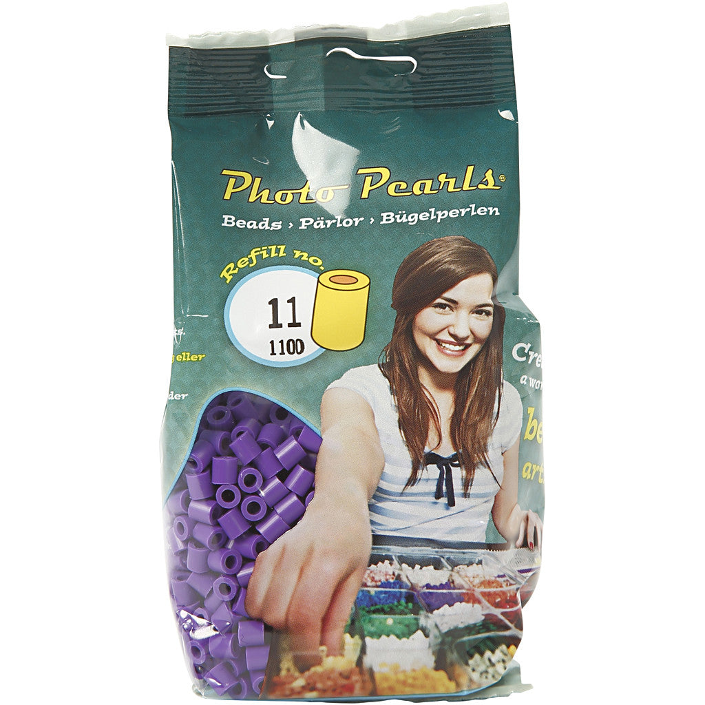 Foto kralen, afm 5x5 mm, gatgrootte 2,5 mm, medium, donkerpaars (11), 1100 stuk/ 1 doos [HOB-755110]