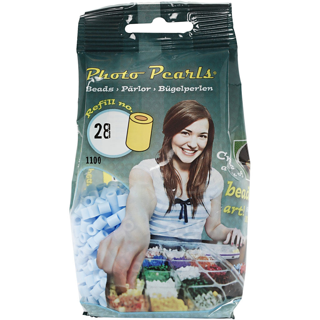 Foto kralen, afm 5x5 mm, gatgrootte 2,5 mm, medium, lichtblauw (28), 1100 stuk/ 1 doos [HOB-755280]