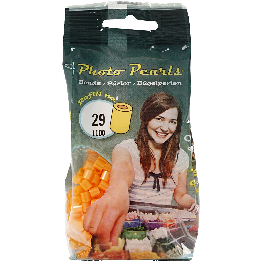 Foto kralen, afm 5x5 mm, gatgrootte 2,5 mm, medium, abricot (29), 1100 stuk/ 1 doos [HOB-755290]