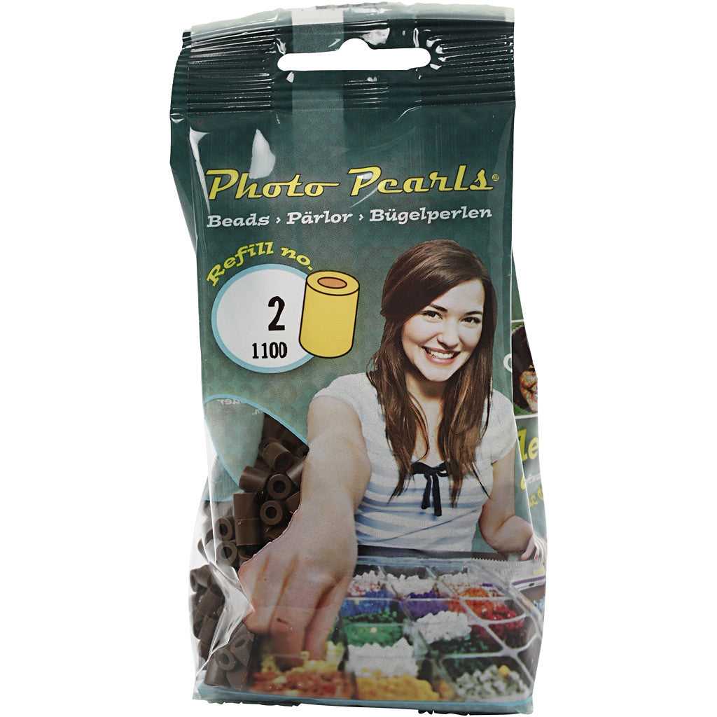 Foto kralen, afm 5x5 mm, gatgrootte 2,5 mm, medium, donkelbruin (2), 1100 stuk/ 1 doos [HOB-755520]