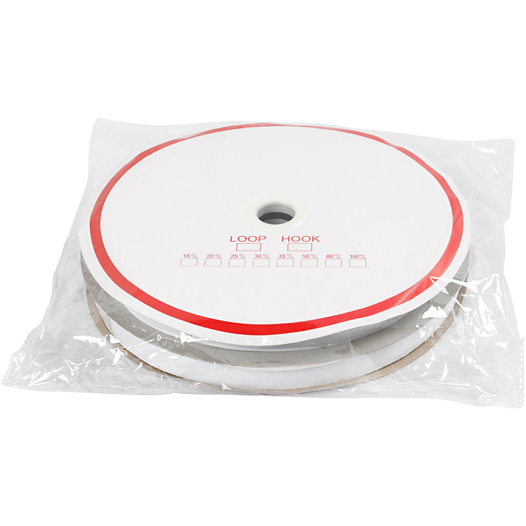Klittenband / klittenband, zelfklevend, dikte 2 cm, zwart, 25 m/ 1 doos [HOB-775042]
