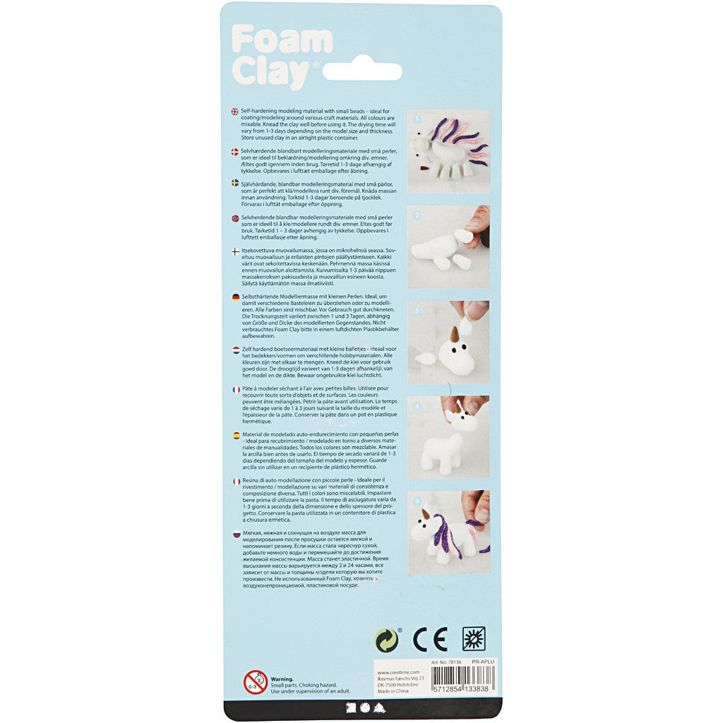 Foam Clay®, glitter,metallic, roze, paars, wit, 3x14 gr/ 1 doos [HOB-78136]