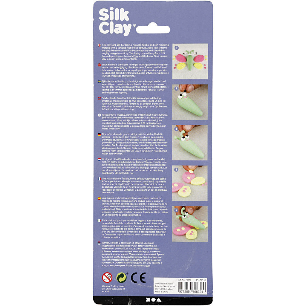 Silk Clay®, lichtgroen, neon roze, neon geel, 3x14 gr/ 1 doos [HOB-78148]