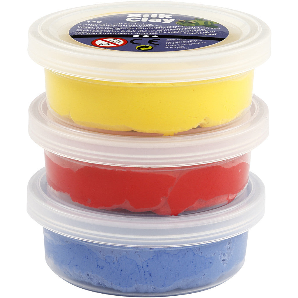 Silk Clay®, blauw, rood, geel, 3x14 gr/ 1 doos [HOB-78149]