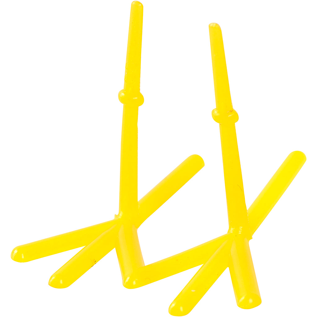 Chicken Feet, H: 28 mm, L: 37 mm, yellow, 50 pc