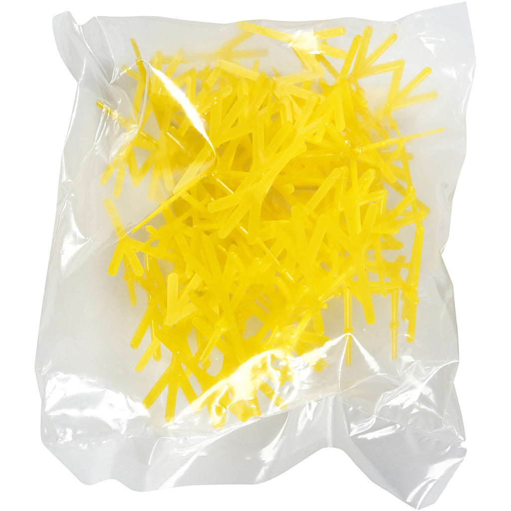 Kippen voeten, H: 28 mm, L: 37 mm, geel, 50 stuk/ 1 doos [HOB-78278]