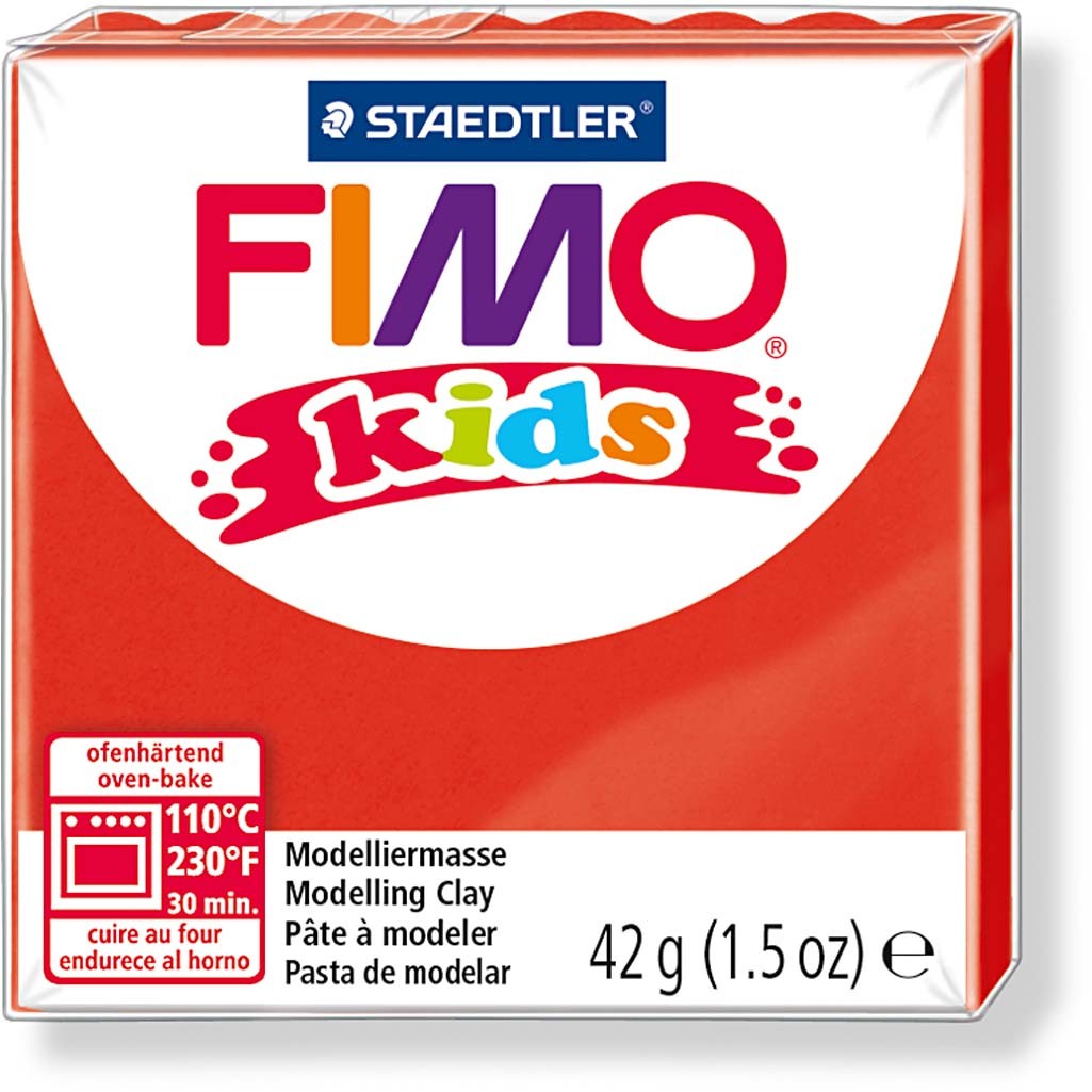 FIMO® Kids Boetseerklei, rood, 42 gr/ 1 doos [HOB-78522]