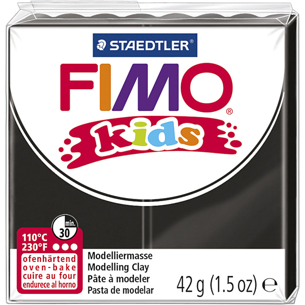 FIMO® Kids Boetseerklei, zwart, 42 gr/ 1 doos [HOB-78533]