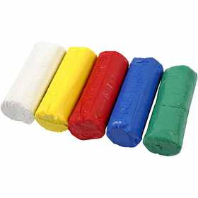 Boetseerklei, H: 9,5 cm, diverse kleuren, 5x80 gr/ 1 emmer [HOB-78690]