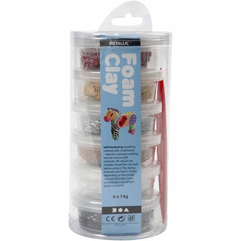 Foam Clay®, metallic, bruin harmonie, 6x14 gr/ 1 doos [HOB-78810]